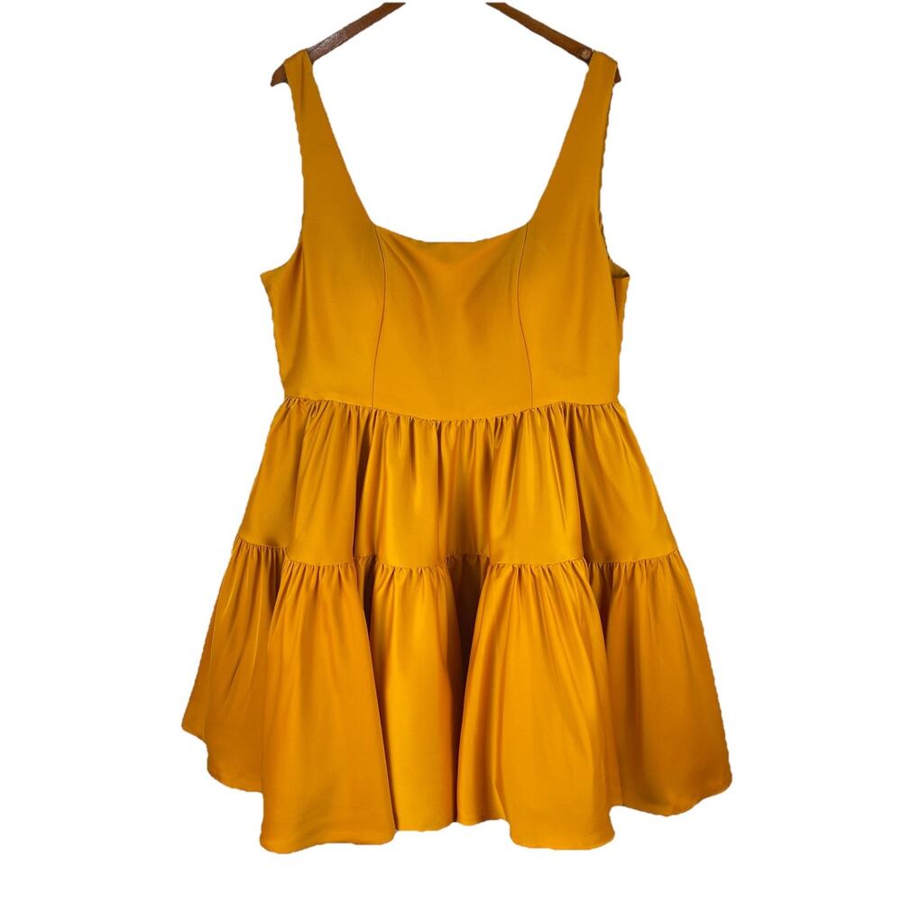 Sleeveless Tiered Mini Dress in Mustard Yellow